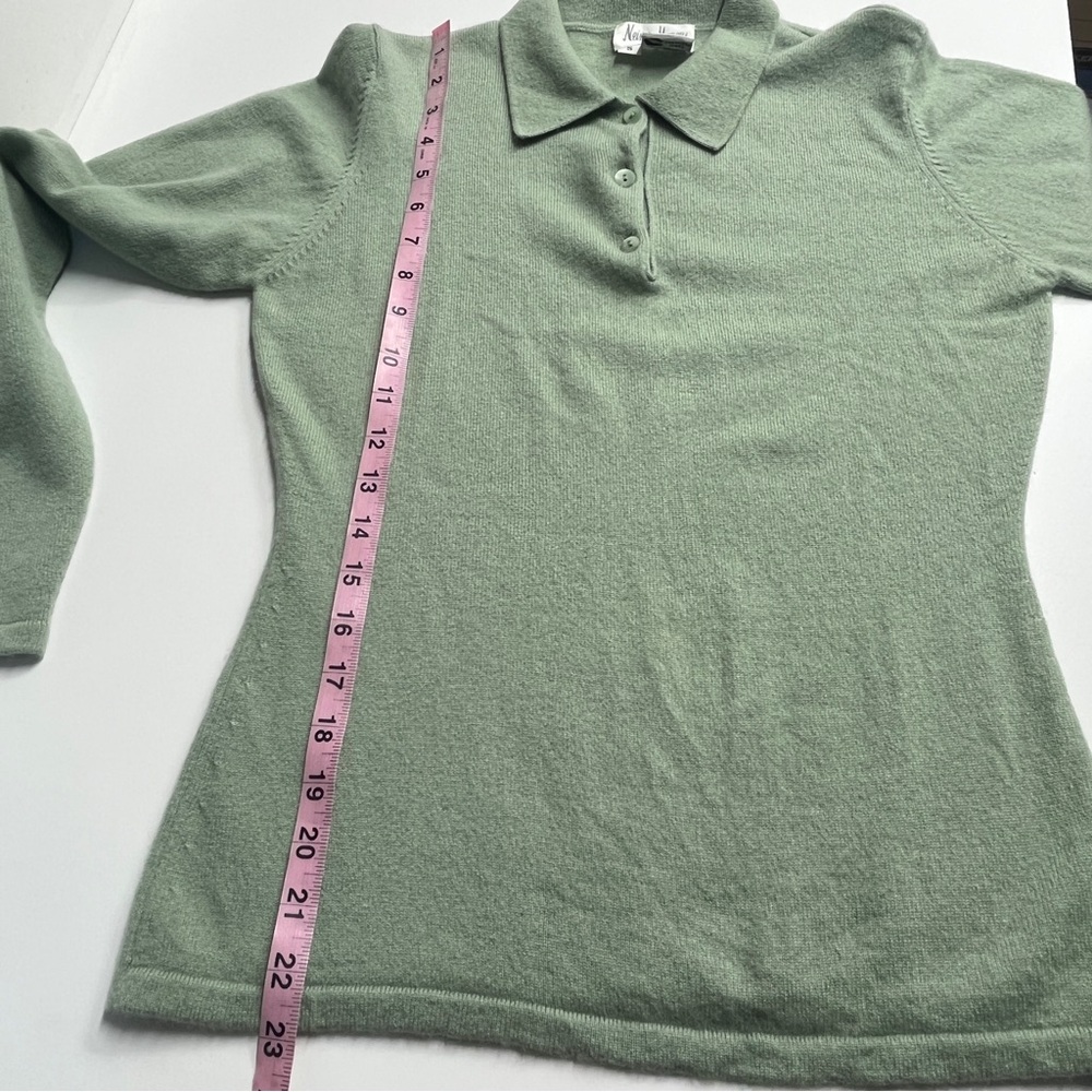 Vintage Neiman Marcus 100% cashmere polo‎ sweater quiet luxury 80s 90s imperfect - Picture 7 of 11